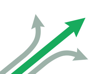 Two Business Arrows Split Direction. Two Arrows Break in New Directions