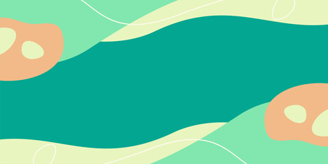 green wave abstract aesthetic background. template design for banner, poster, greeting card, social media.