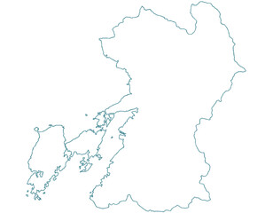 熊本県　地図　白　イラスト