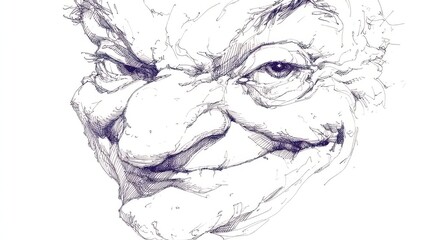 Fototapeta premium a wrinkles and skin imperfection ,hand drawing cartoon 2d,funny,issolated on white background