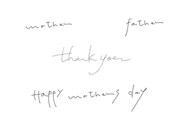 手書き文字 mother father 父の日 母の日 ありがとう thankyou