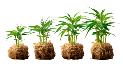 Growth Stages of a Young Plant: A detailed, photorealistic illustration showcases the meticulous progression of a vibrant plant as it flourishes from initial sprout to burgeoning maturity.