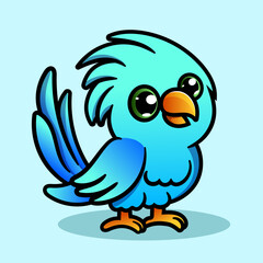 Birds character pets colored wings funny exotic flying action poses pictures. Animal bird character various colored illustration