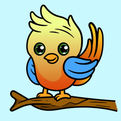 Birds character pets colored wings funny exotic flying action poses pictures. Animal bird character various colored illustration