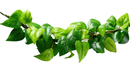 Vibrant Green Vine: A close-up captures the elegance of nature, showcasing a thriving green vine with fresh leaves and subtle textures, bringing a lively aesthetic and life to your design.