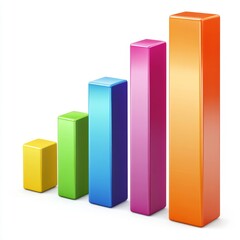 Colorful bar graph showing upward trend