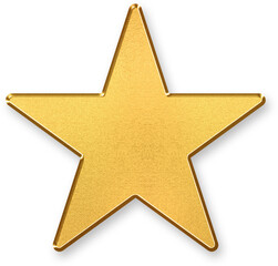 Fototapeta premium Gold Rating Icon – 3D Glossy Golden Star Badge Symbol with Metallic Shine and Shadowed Style for Product Reviews, Customer Feedback, Rankings, and Quality Score Evaluation