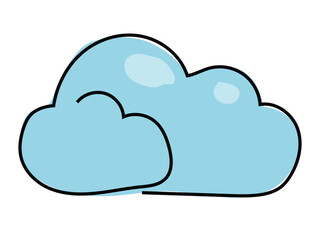 Clouds in a continuous line drawing on a white background.