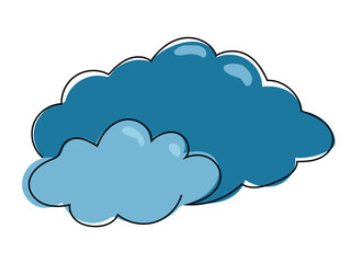 Obraz premium Clouds in a continuous line drawing on a white background.