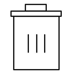 illustration of a trash bin in outline style. Ideal for waste management, recycling, or environmental-related themes. 