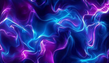 Fototapeta premium 背景素材 | AI、テクノロジー、未来のイメージ、青と紫のネオン