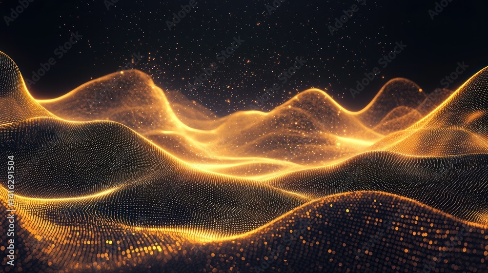 Wall mural a digital rendering of a creative abstract landscape with glowing elements.