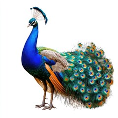 Obraz premium Majestic peacock displays vibrant plumage
