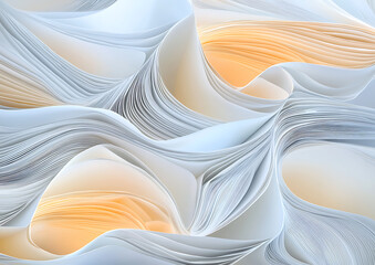 Abstract paper waves creative studio digital art soft tones close-up view flowing forms for artistic inspiration	