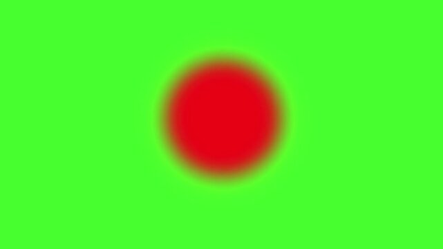 red round light effect flashing on green screen