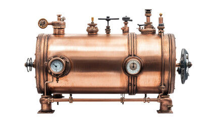Antique Copper Steam Engine Boiler: A Vintage Industrial Marvel