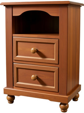 PNG Wooden cabinet with two drawers and knobs