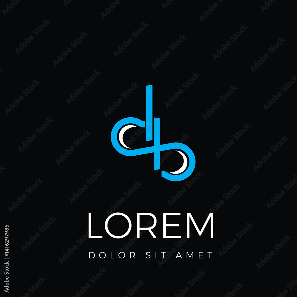 Fototapete the logo design with the initials db has a connected concept.