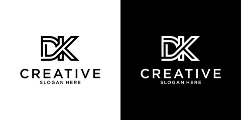 Initial DK or KD letter logo design vector