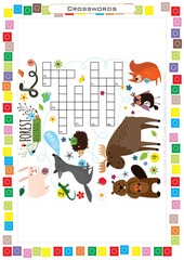 Worksheets for children – kids activity – crosswords