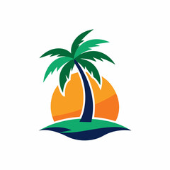 vector illustration of a tropical island