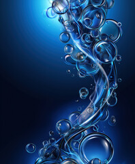 Opaque Bubbles Flowing Up created with Generative AI Technology, ai, generative