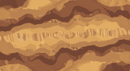 Abstract brown and beige shapes creating a layered organic pattern effect