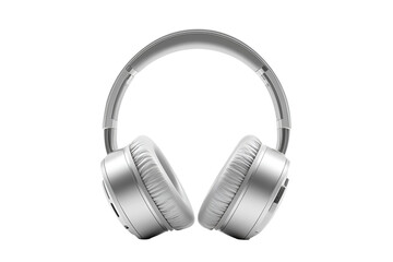 Fototapeta premium Isolated white headphones are stereo audio equipment for listening to music