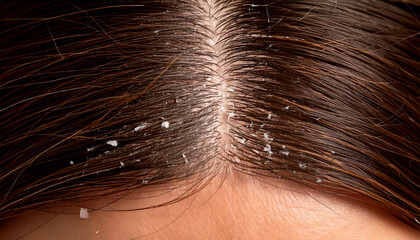 Dandruff on the scalp and hair causes itching and irritation. It is a type of skin disease.