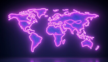 Neon World Map