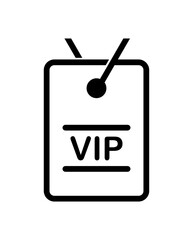 Vector illustration of VIP neck tag on white background.