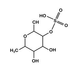 Vector illustration of fucoidan's skeletal formula on white background.