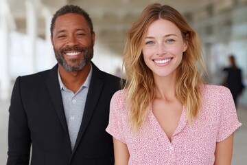 Professional smiles business collaboration modern office portrait photography