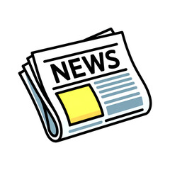 3d Stacked Newspaper with NEWS Banner illustration  isolated on transparent background