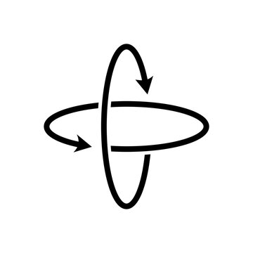 Vector illustration of gyroscope icon on white background.