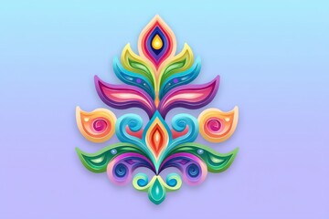 Obraz premium Rainbow Pixel Art Floral Design with Sparkling Details