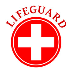 Vector illustration of lifeguard logo on white background
