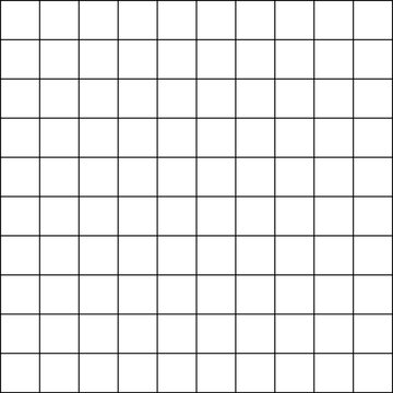 Vector illustration of a 10 x 10 grid on a white background.