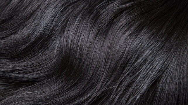 closeup: the fur of a long-haired black chiweenie dog; background orientation