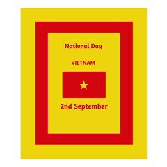 flag of Vietnam . Greeting card with text national day. Vector illustration 