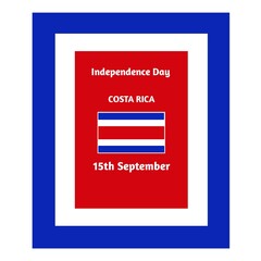 flag of Costa Rica . Greeting card with text independence day. Vector illustration