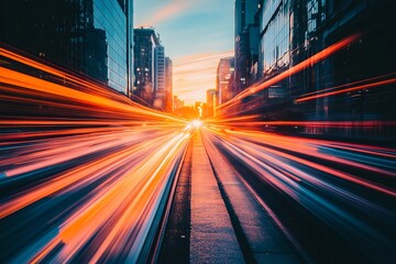 Urban street scene with motion blur effect