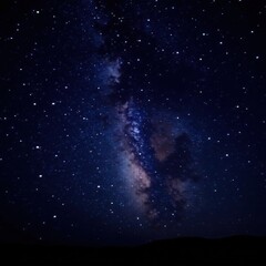 Obraz premium Milky Way and countless twinkling stars against a velvet black background, galaxy, night sky