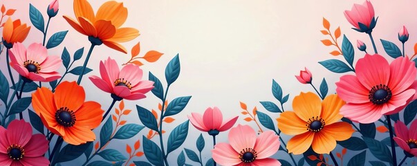 Subtle abstract floral pattern in contemporary style, elegance, elegant