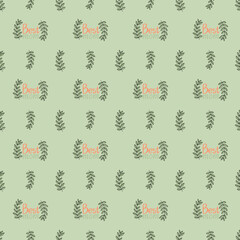 Seamless pattern with sign best mom and leaves