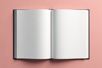 Minimalist open vertical photo album mockup with textured pages , album, texture