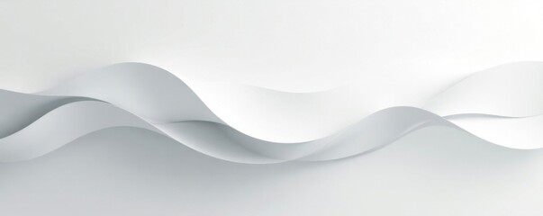 Obraz premium Minimalist wave motif in white and gray tones on a neutral background with subtle gradient effect , texture, modern aesthetic