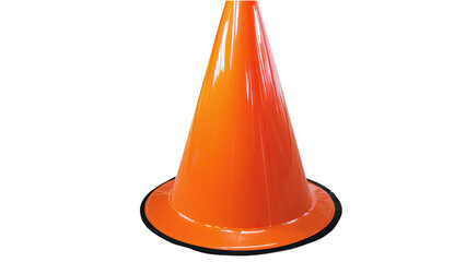 Vibrant Orange Traffic Cone on white Background Safety Equipment