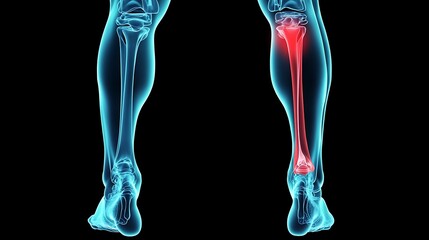 Human Leg Anatomy: Fibula Bone, 3D Medical Illustration