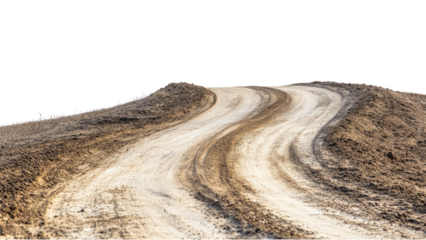 Winding Dirt Road Through Sandy Hills: A Scenic Landscape Photo